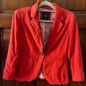 Vintage OBR Coral Red Blazer Size XS – Single-Button Jacket, Business Casual